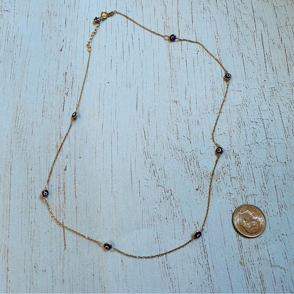 Sterling Silver Gold Wash Eye Station Necklace